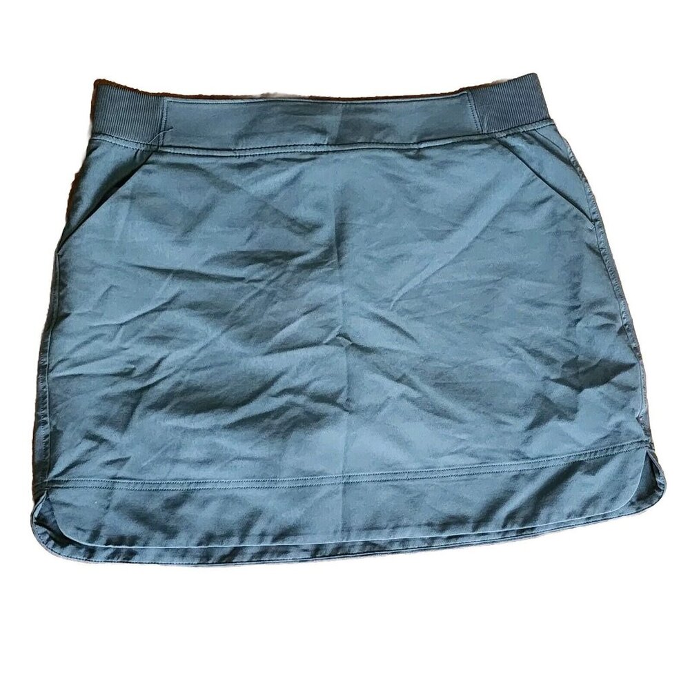 32 Degrees Cool Skort Womens L Large Solid Nocturnal‎ Teal Pull On Stretch Waist